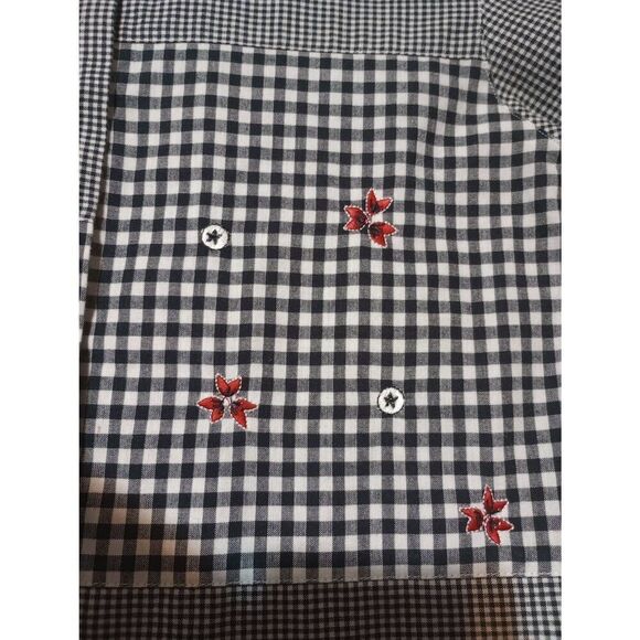 Classic Elements Shirt Ladies Extra Small Petite Black Gingham Button Front Embr - Picture 5 of 8